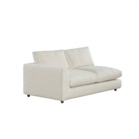 Sofa Plume 2’li Tek Kollu Sol Köşe Modül 180 x 97 cm | Plainfry Kumaş - Beyaz Keten 