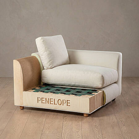 Sofa Plume 2’li Tek Kollu Sol Köşe Modül 180 x 97 cm | Plainfry Kumaş - Krem Dokulu - 4