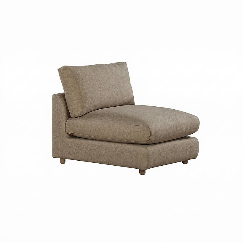 Sofa Plume Ara Modül 83 x 97 cm | Plainfry Kumaş - Kahve Keten - 