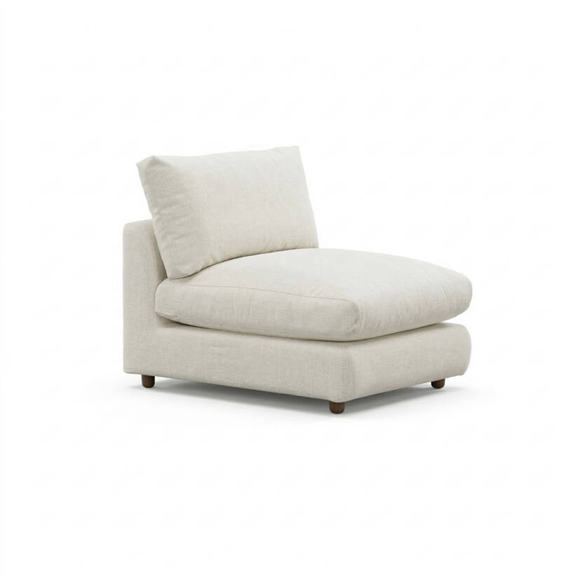 Sofa Plume Ara Modül 83 x 97 cm | Plainfry Kumaş - Beyaz Keten - 