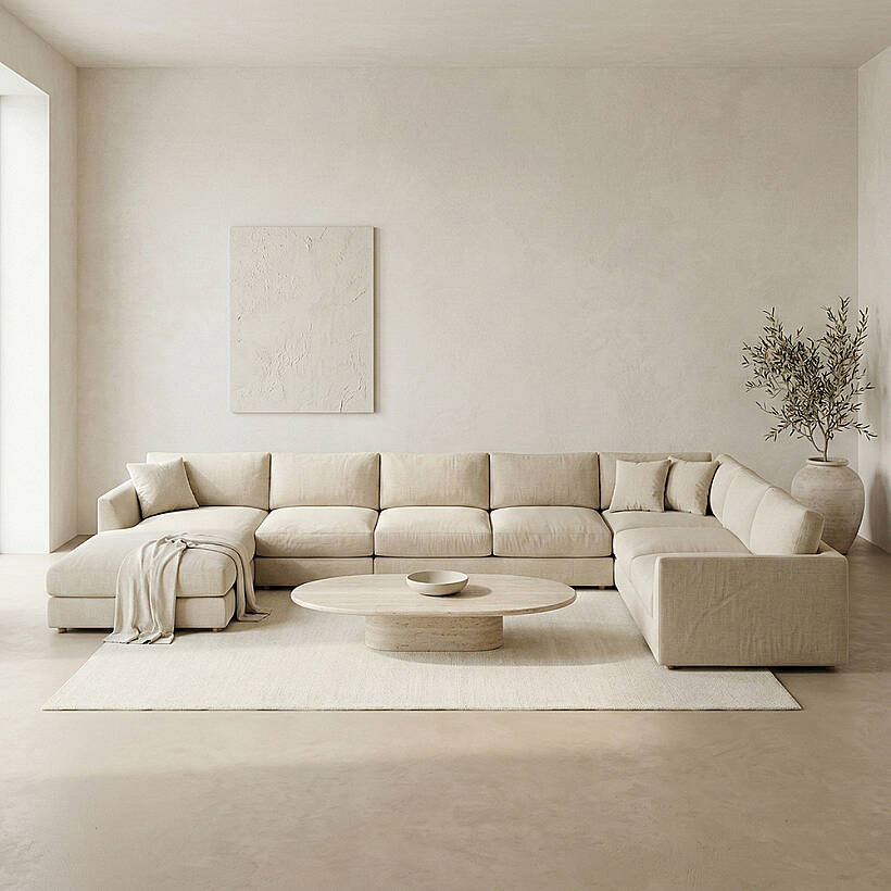 Sofa Plume Ara Modül 83 x 97 cm | Space Kumaş - Krem - 