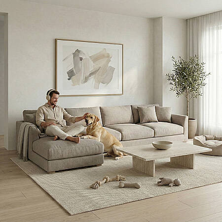 Sofa Plume Ara Modül 83 x 97 cm | Space Kumaş - Gri - 3