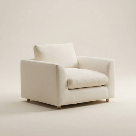 Sofa Plume Berjer 100 x 97 cm | Space Kumaş - Beyaz Dokulu - 2