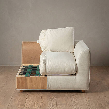 Sofa Plume Berjer 100 x 97 cm | Space Kumaş - Krem - 4
