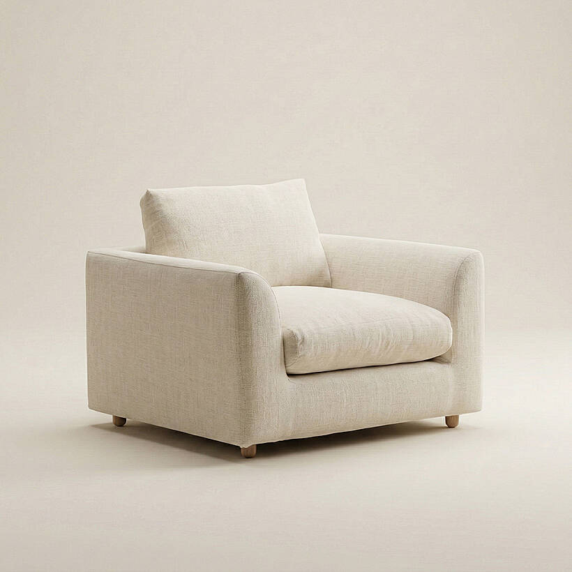 Sofa Plume Berjer 100 x 97 cm | Space Kumaş - Krem - 