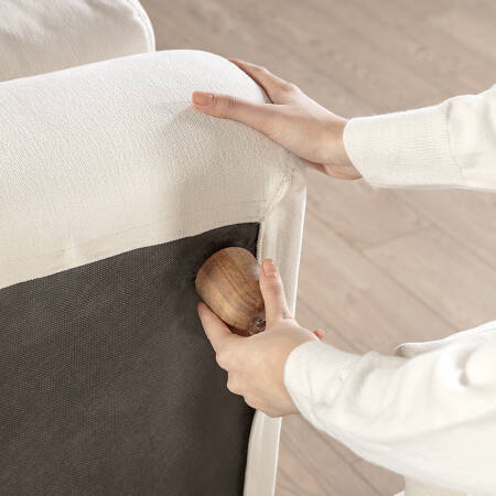 Sofa Plume Kollu Sağ Köşe Modül 98 x 97 cm | Plainfry Kumaş - Beyaz Keten - 10