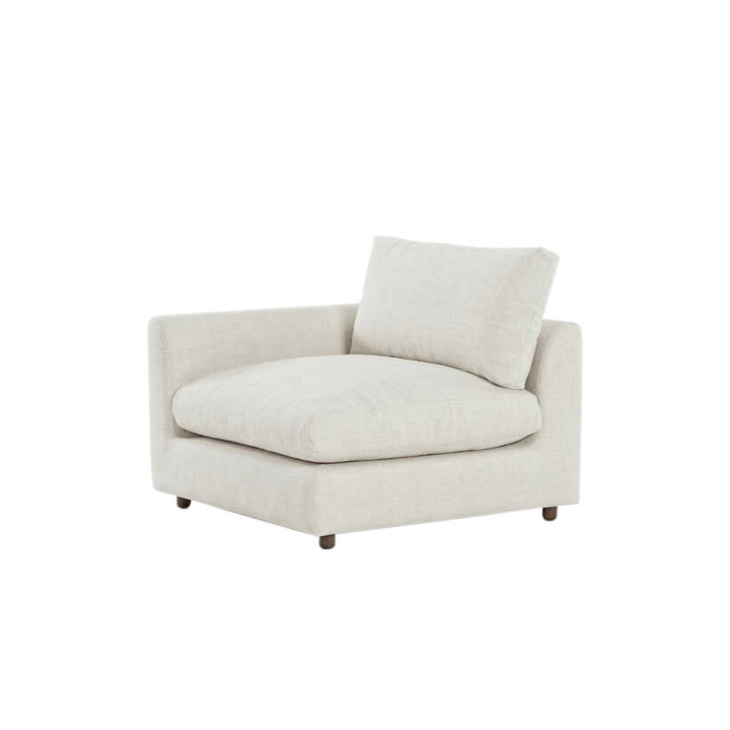 Sofa Plume Kollu Sağ Köşe Modül 98 x 97 cm | Plainfry Kumaş - Beyaz Keten - 