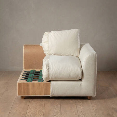 Sofa Plume Kollu Sağ Köşe Modül 98 x 97 cm | Space Kumaş - Beyaz Dokulu - 2