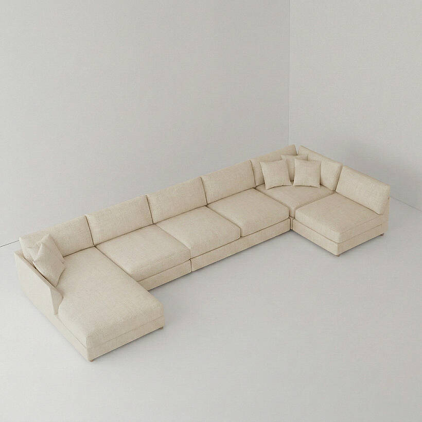 Sofa Plume Kollu Sağ Köşe Modül 98 x 97 cm | Space Kumaş - Krem - 