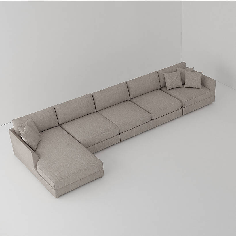 Sofa Plume Kollu Sol Köşe Modül 98 x 97 cm | Space Kumaş - Gri - 