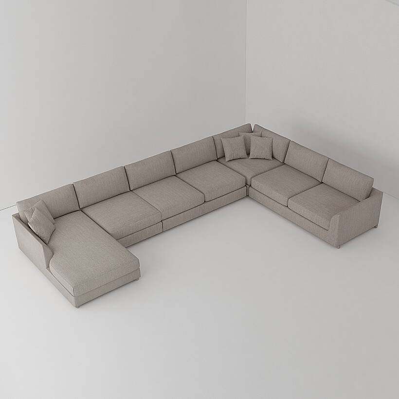Sofa Plume Köşe Modül 98 x 97 cm | Space Kumaş - Gri - 