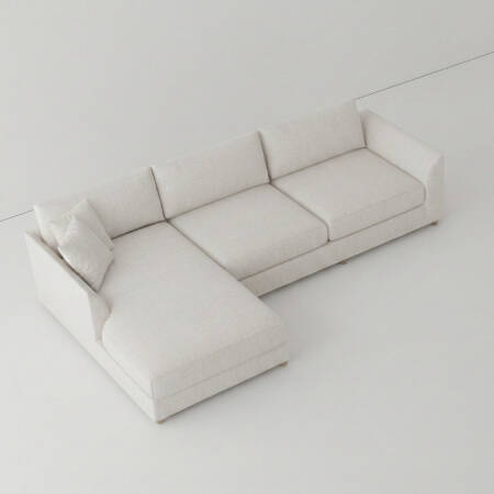 Sofa Plume Relax Sağ Köşe Modül 98 x 170 cm | Plainfry Kumaş - Beyaz Keten - 2