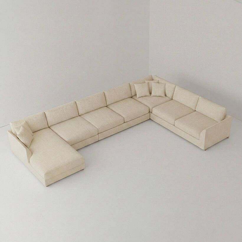 Sofa Plume Relax Sağ Köşe Modül 98 x 170 cm | Space Kumaş - Krem - 