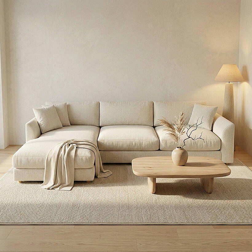 Sofa Plume Relax Sol Köşe Modül 98 x 170 cm | Plainfry Kumaş - Krem Dokulu - 