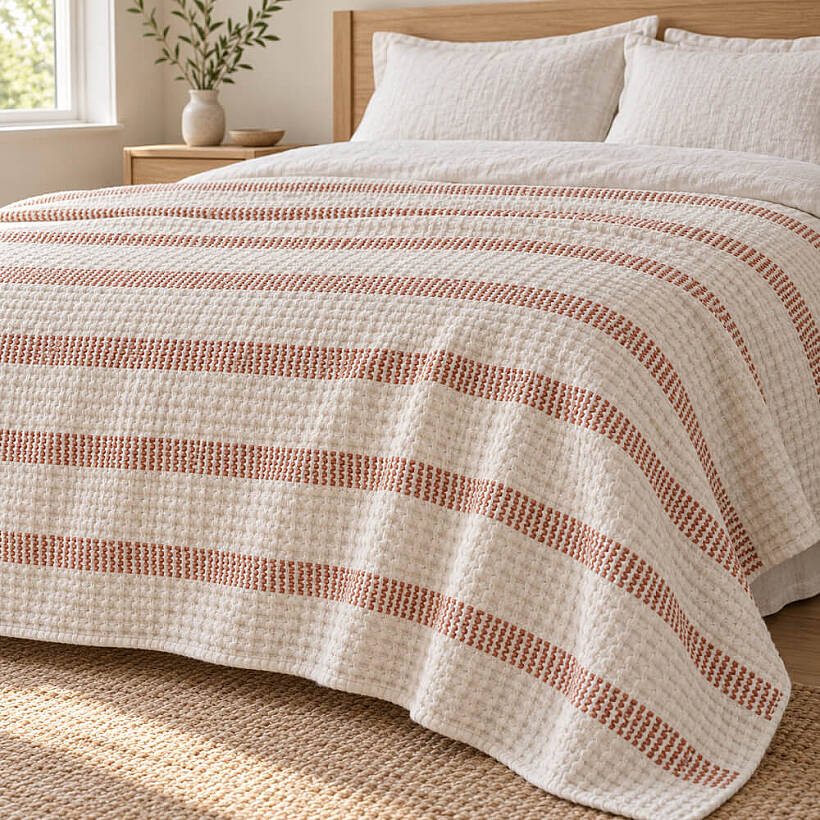 %100 Pamuk Natural-Terracotta Pike - Sofia - 