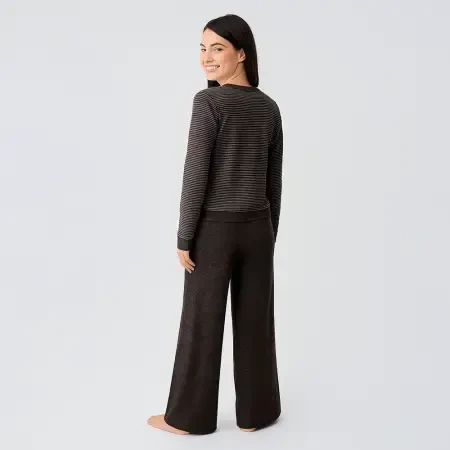 Softnest Uzun Kollu Yumuşak Dokulu Viskoz Pijama Takımı - Kahve/Xl - PENELOPE (1)