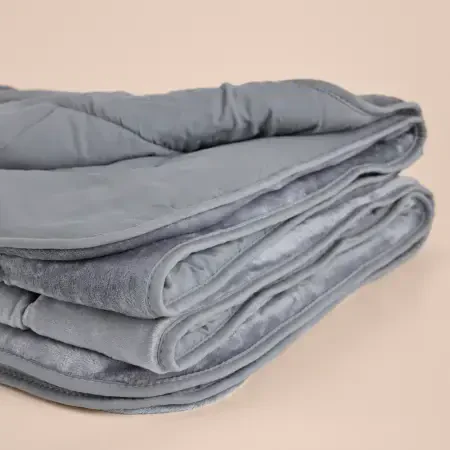 Tek Kişilik Çift Taraflı Welsoft Yorgan Gri 155x215 cm - Velour Serisi - 3