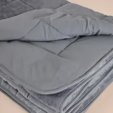Tek Kişilik Çift Taraflı Welsoft Yorgan Gri 155x215 cm - Velour Serisi - 4