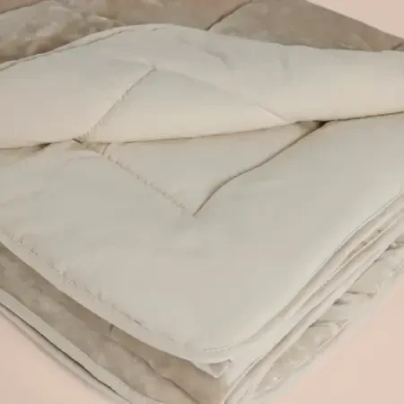 Tek Kişilik Çift Taraflı Welsoft Yorgan Taş 155x215 cm - Velour Serisi - 4