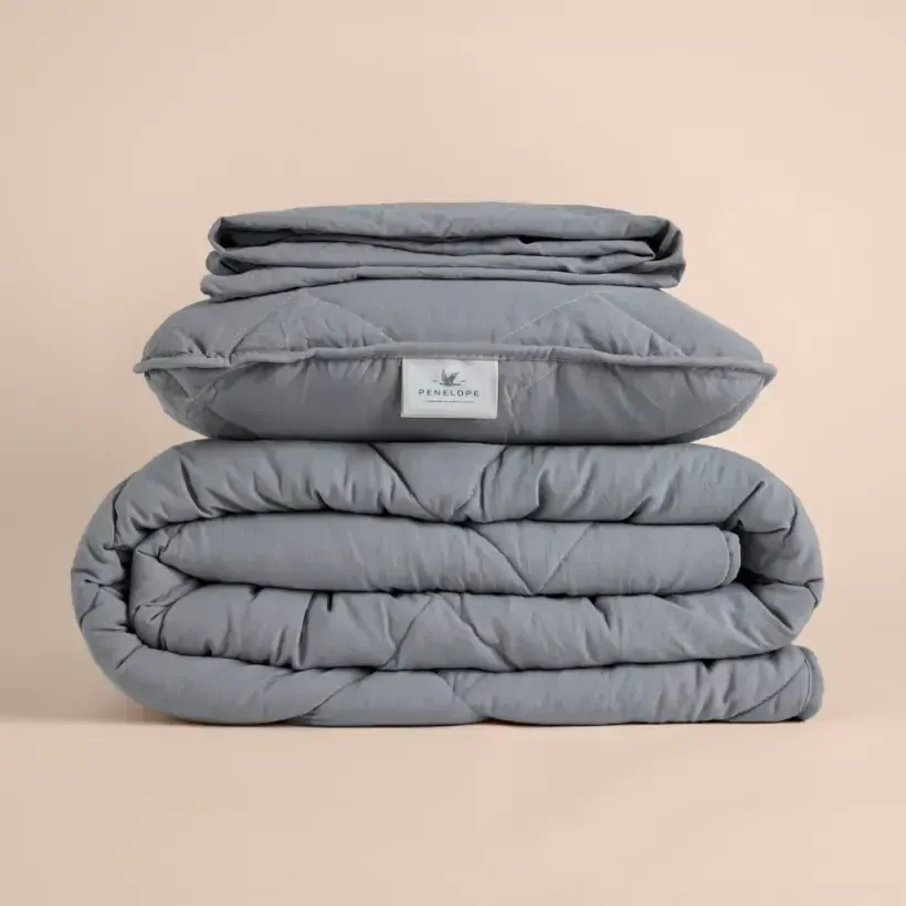 Microfiber Kumaş Tek Kişilik Gri Yastık Yorgan Seti - Colors in Comfort - Penelope