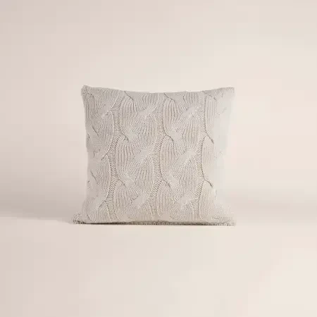 Triko Kırlent Kılıfı Krem 45x45 cm - Cabella Serisi - 1