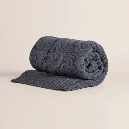 Triko Tv Battaniyesi Throw Füme Koltuk Şalı 90x200 cm - Cabella Serisi - 1
