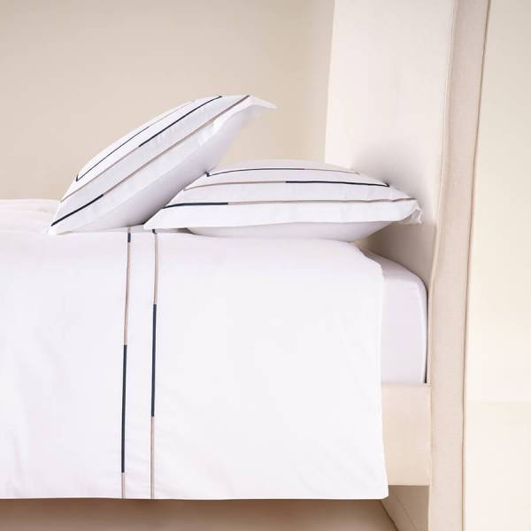 %100 Pamuk Saten Nevresim Seti 260x240 cm Beyaz - Trio Serisi - Penelope