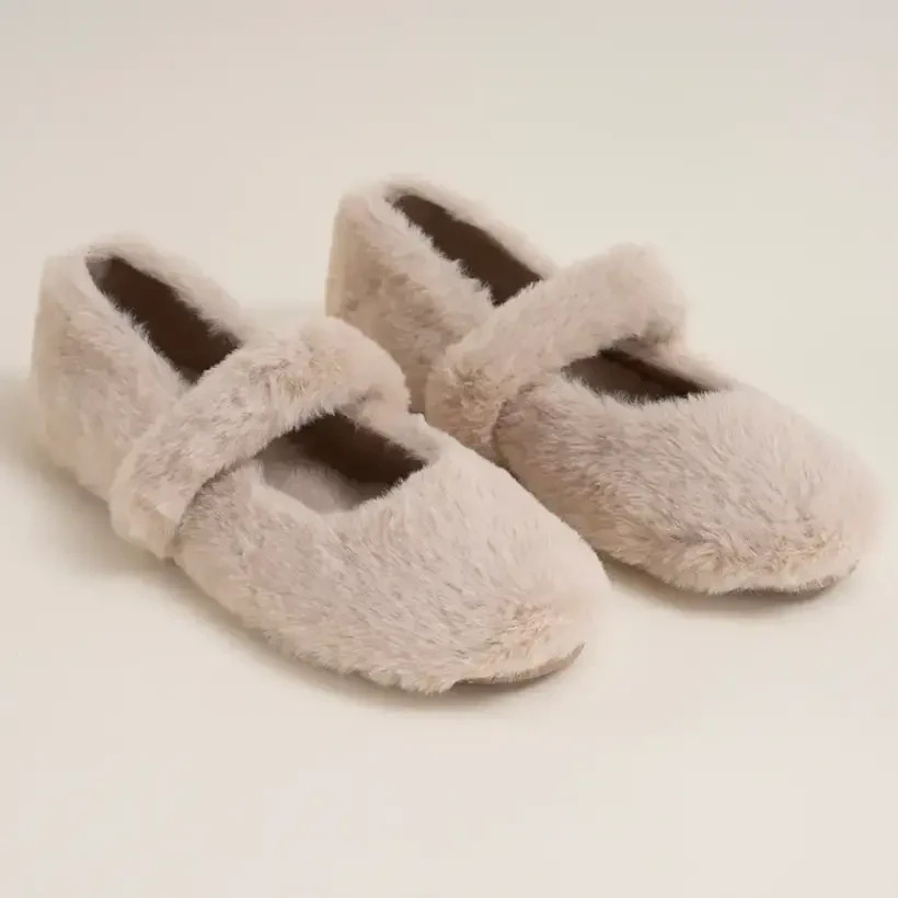 Tüylü Ev Babeti Krem 38 Numara - Cozy Serisi - Penelope