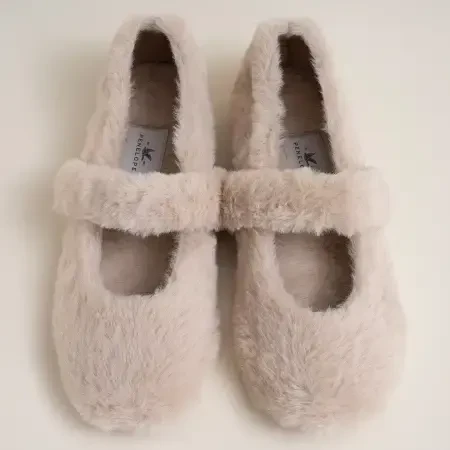 Tüylü Ev Babeti Krem 39 Numara - Cozy Serisi - Penelope (1)