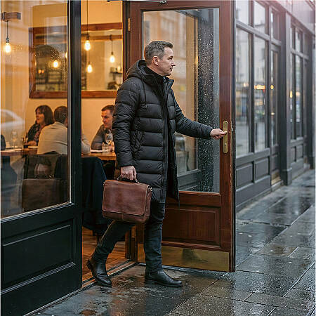%100 Kaz Tüyü Vento Erkek Mont - Siyah - 1