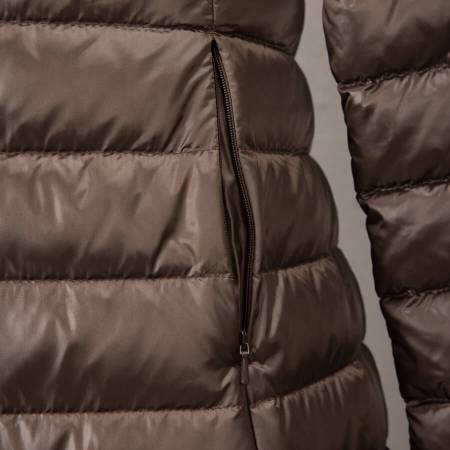 %100 Kaz Tüyü Mont Kahve L - Vera Koleksiyonu - 3