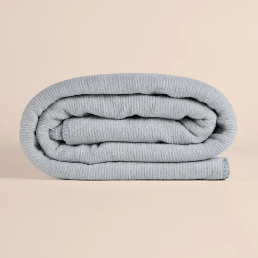 Verso Pamuklu Çift Kişilik Battaniye 200x220 cm - Gri Mavi - PENELOPE