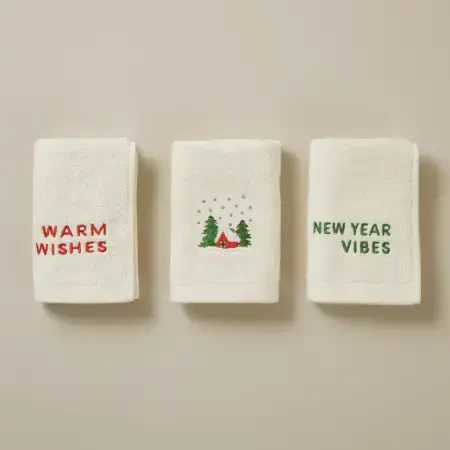 Yılbaşı Temalı %100 Pamuk 3'lü Kutulu Havlu Seti - Wish Box - 3