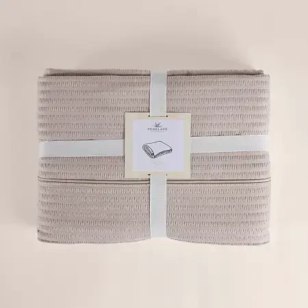 Yatak Örtüsü Takımı Bej - 260x240 cm - Tulipa Serisi - 1