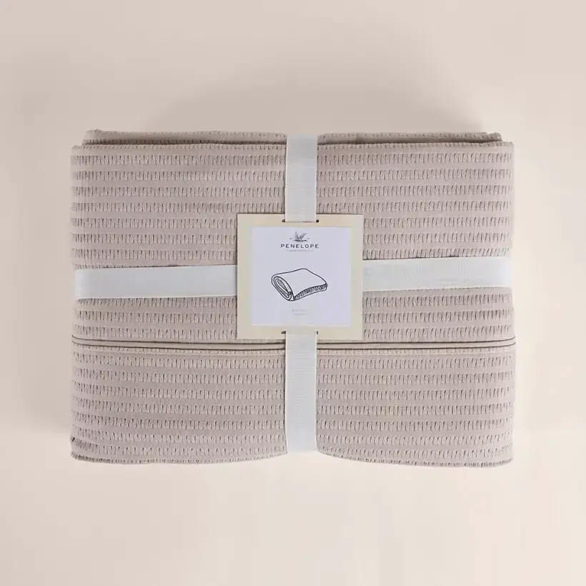 Yatak Örtüsü Takımı Bej - 260x240 cm - Tulipa Serisi - Penelope